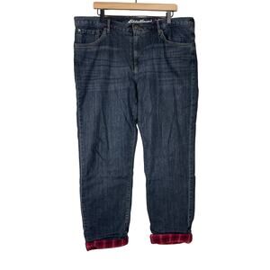 Eddie Bauer Women's Boyfriend Flannel Lined Utility Jeans - Size 16 - Plus Size